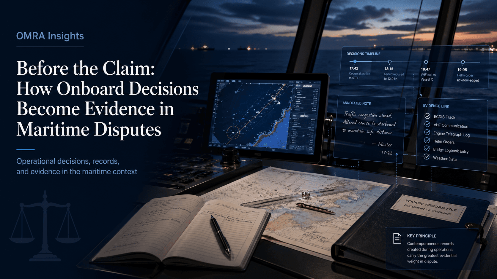 Why operational evidence matters in maritime claims and disputes: contemporaneous records reviewed for defensibility